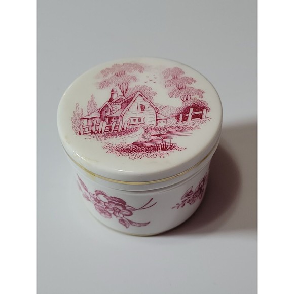Spode Wedgewood Country Cottage Trinket Box Fine Bone China England Stamped 9 - Picture 1 of 4